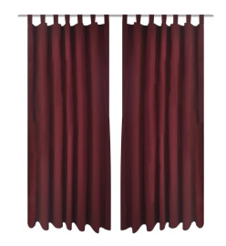 2 pcs Rideau à Passant Micro Satin Bordeaux 140 x 245 cm