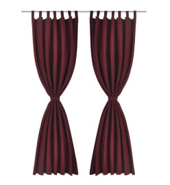 2 pcs Rideau à Passant Micro Satin Bordeaux 140 x 245 cm