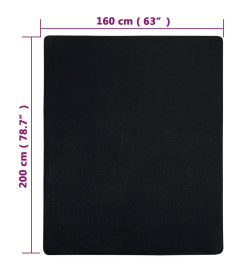 Drap-housse Jersey Noir 160x200 cm Coton