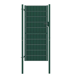 Portail de clôture PVC et acier 100x124 cm Vert