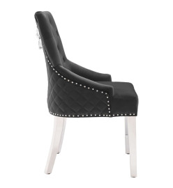 Chaise de salle à manger Noir Velours