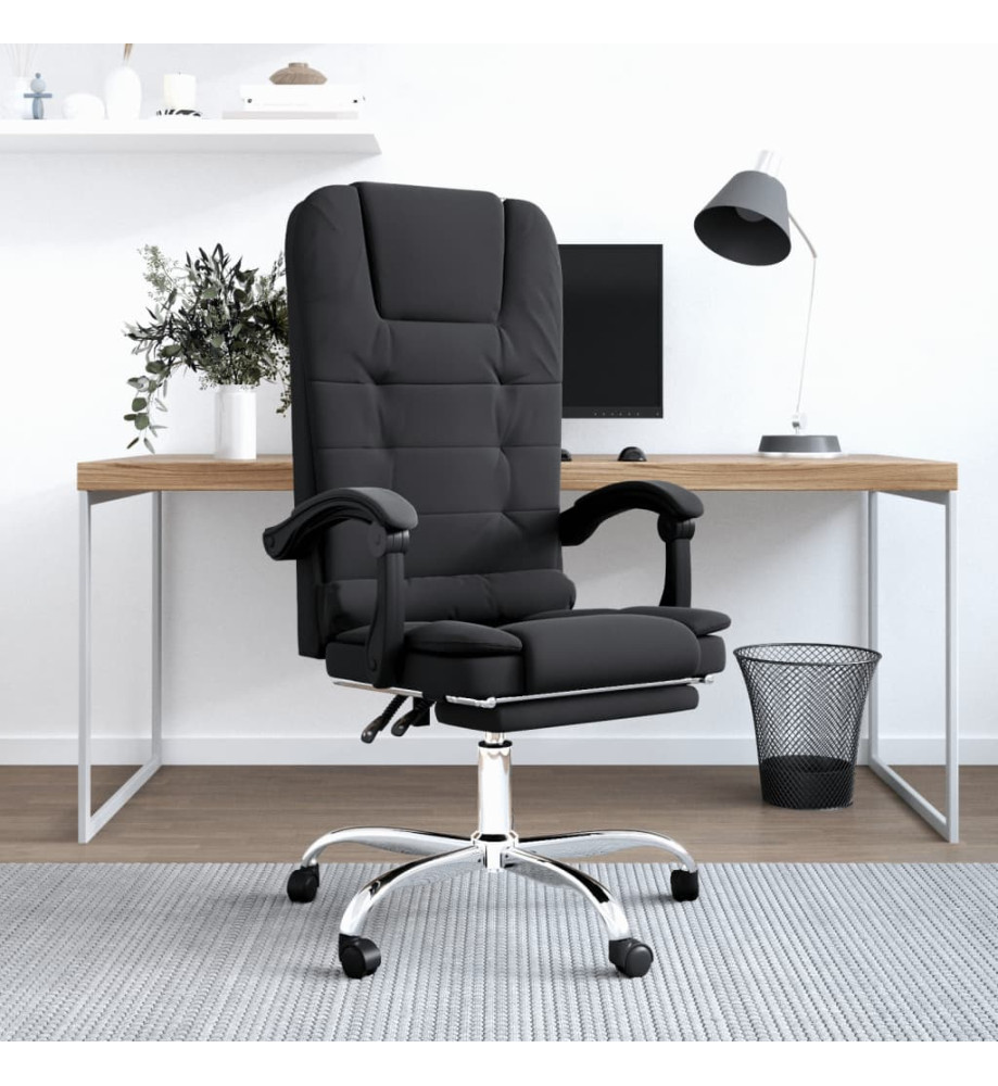 Fauteuil de massage inclinable de bureau Noir Similicuir