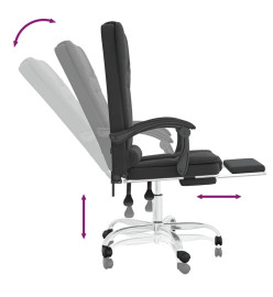 Fauteuil de massage inclinable de bureau Noir Similicuir