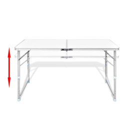 Jeu de table pliable de camping et 4 tabourets 120x60 cm