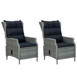 Mobilier à dîner 9 pcs avec coussins Résine tressée Gris clair