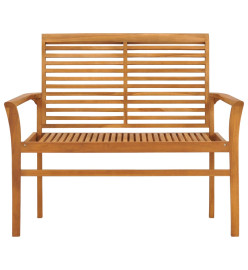 Banc de jardin avec coussin bleu clair 112 cm Bois de teck