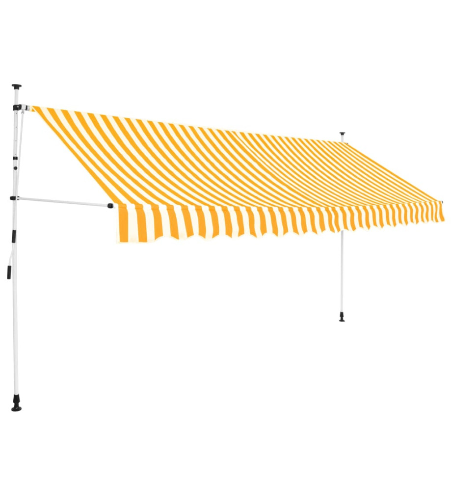Auvent rétractable manuel 350 cm Rayures oranges et blanches