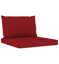 Salon de jardin 9 pcs avec coussins Rouge bordeaux