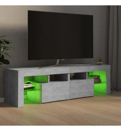 Meuble TV avec lumières LED Gris béton 140x36,5x40 cm