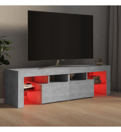 Meuble TV avec lumières LED Gris béton 140x36,5x40 cm