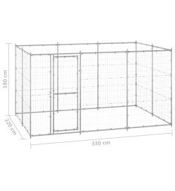 Chenil extérieur Acier galvanisé 7,26 m²