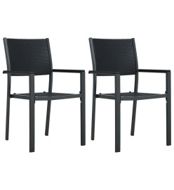 Ensemble de salle à manger de jardin 3 pcs Noir