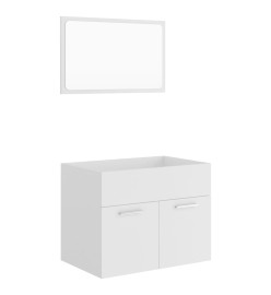 Ensemble de meubles salle de bain 2 pcs Blanc Bois d'ingénierie