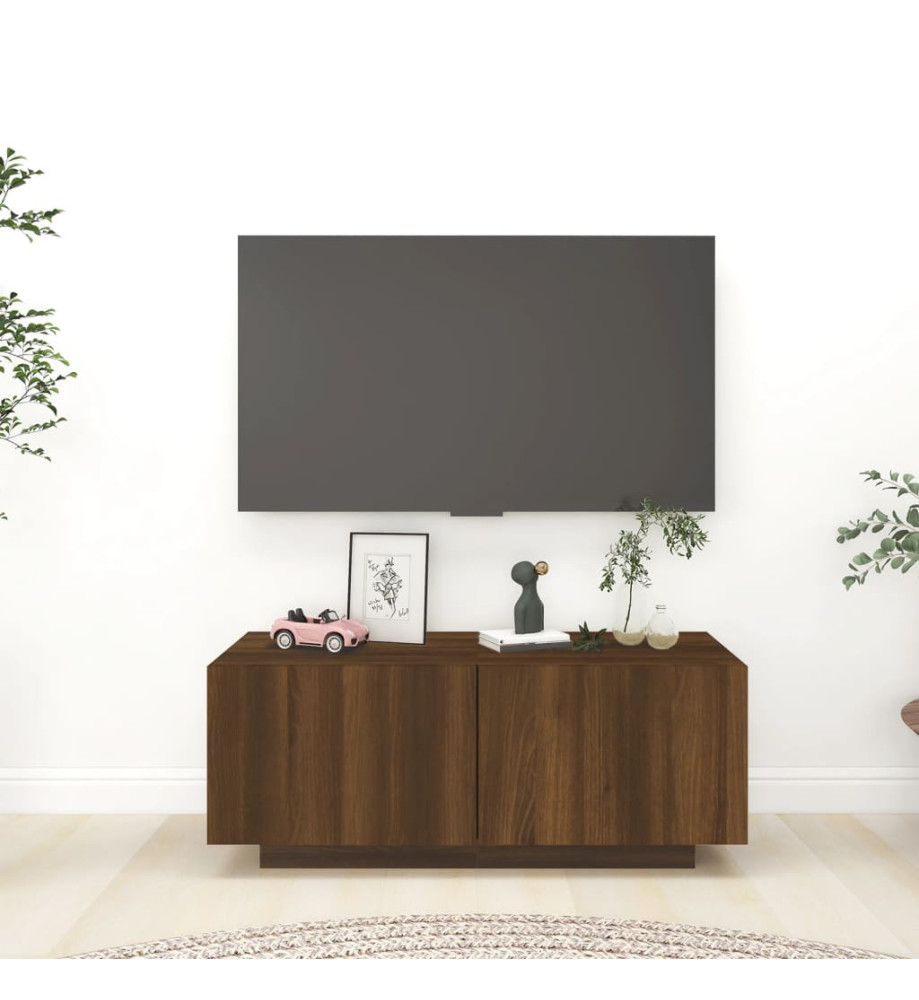 Meuble TV Chêne marron 100x35x40 cm Bois d'ingénierie