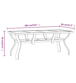 Ensemble de salle à manger de jardin 9 pcs Gris et noir