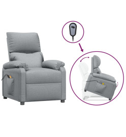 Fauteuil de massage inclinable Gris clair Tissu