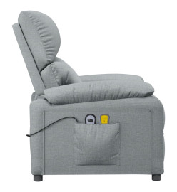 Fauteuil de massage inclinable Gris clair Tissu