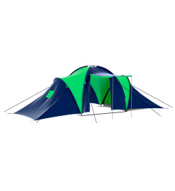 Tente de camping 9 personnes Bleu et Vert