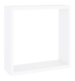 Étagères murales sous forme de cube 3 pcs Blanc MDF