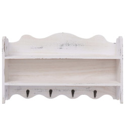 Porte-manteau mural Blanc 50x10x30 cm Bois