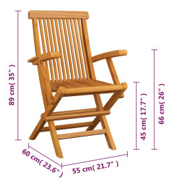 Chaises pliables de jardin 4 pcs Bois de teck solide