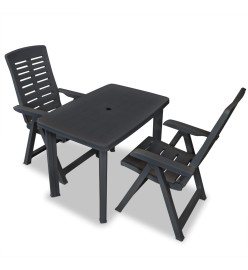 Mobilier de bistro 3 pcs Plastique Anthracite