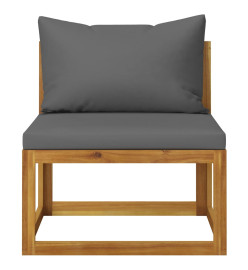 Salon de jardin 3 pcs avec coussins Bois d'acacia solide