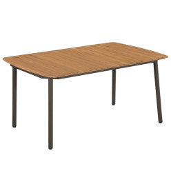 Ensemble de salle à manger de jardin 7 pcs Résine tressée Noir