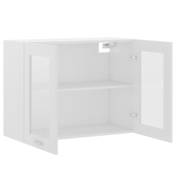 Armoire en verre suspendue Blanc 80x31x60 cm Aggloméré