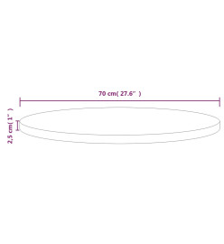 Dessus de table Ø70x2,5 cm Bois de pin massif