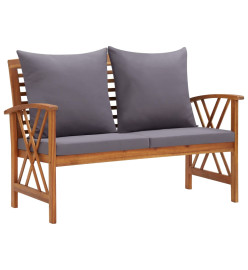 Salon de jardin 5 pcs avec coussins Bois d'acacia solide