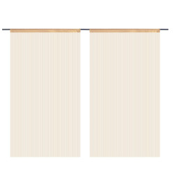 Rideau en fils 2 pcs 100 x 250 cm Beige