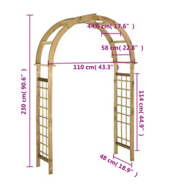 Arche avec treillis Bois de pin vert imprégné