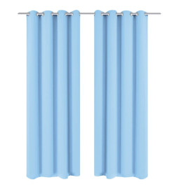 Rideau avec œillets métalliques 2 pcs 135 x 175 cm Turquoise