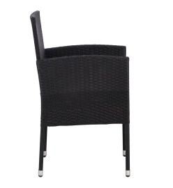Chaise de jardin 2 pcs Résine tressée Noir