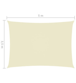 Voile de parasol Tissu Oxford rectangulaire 3,5x5 m Crème