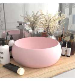 Lavabo rond de luxe Rose mat 40x15 cm Céramique