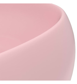 Lavabo rond de luxe Rose mat 40x15 cm Céramique