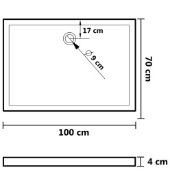 Receveur de douche avec picots Blanc 70x100x4 cm ABS