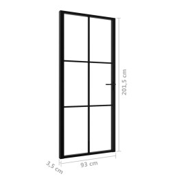 Porte intérieure Verre ESG et aluminium 93x201,5 cm Noir