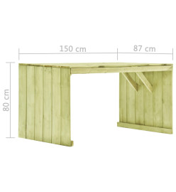 Table de jardin 150x87x80 cm Bois de pin imprégné