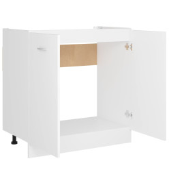 Armoire de plancher d'évier Blanc 80x46x81,5 cm Aggloméré