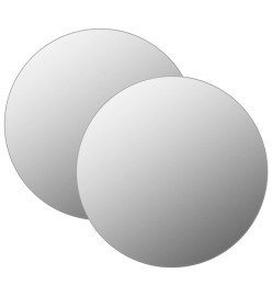 Miroirs muraux 2 pcs 70 cm Rond Verre