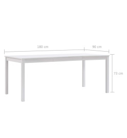 Table de salle à manger Blanc 180 x 90 x 73 cm Pin