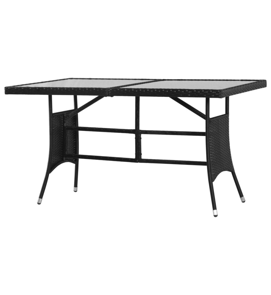 Table de jardin Noir 140x80x74 cm Résine tressée Table de jardin Noir 140x80x74 cm Résine tressée