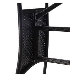 Table de jardin Noir 140x80x74 cm Résine tressée