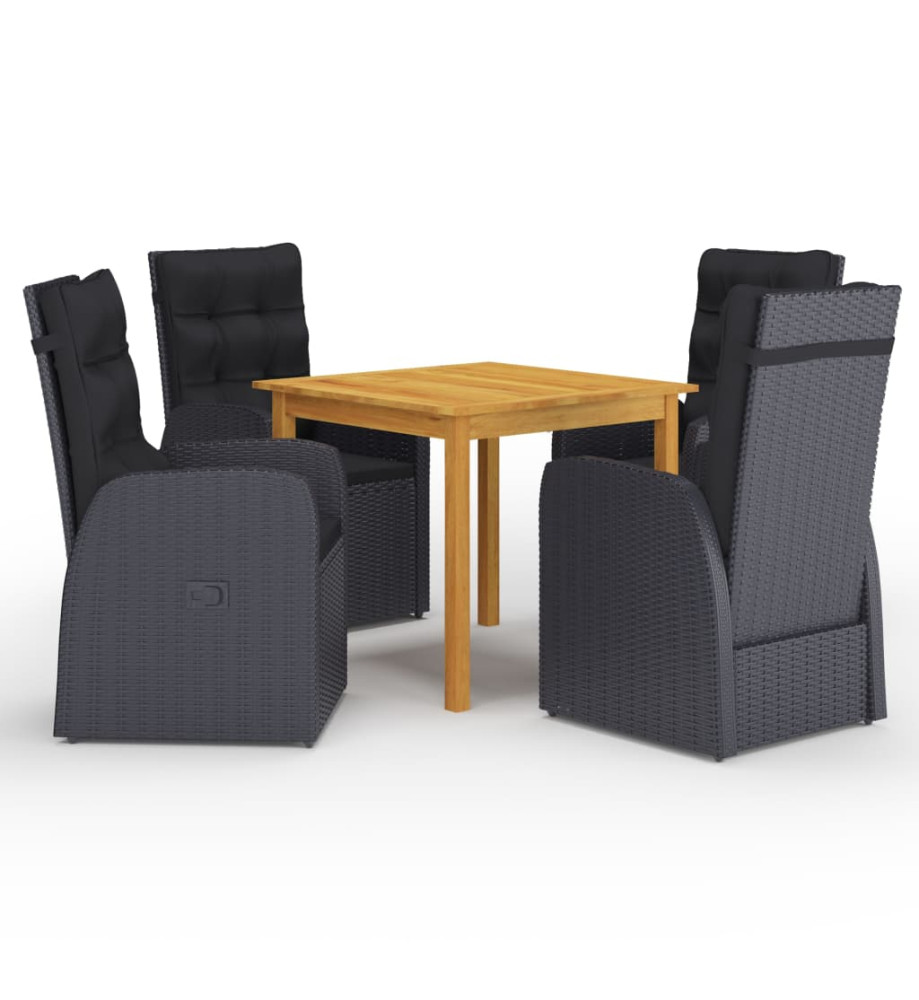 Ensemble de salle à manger de jardin 5 pcs Noir Ensemble de salle à manger de jardin 5 pcs Noir