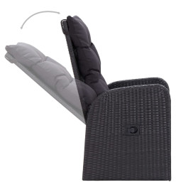 Ensemble de salle à manger de jardin 5 pcs Noir