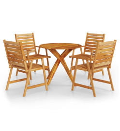 Ensemble de salle à manger de jardin 5 pcs Bois d'acacia solide