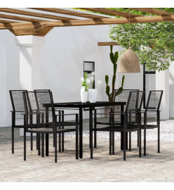 Ensemble de salle à manger de jardin 7 pcs Noir